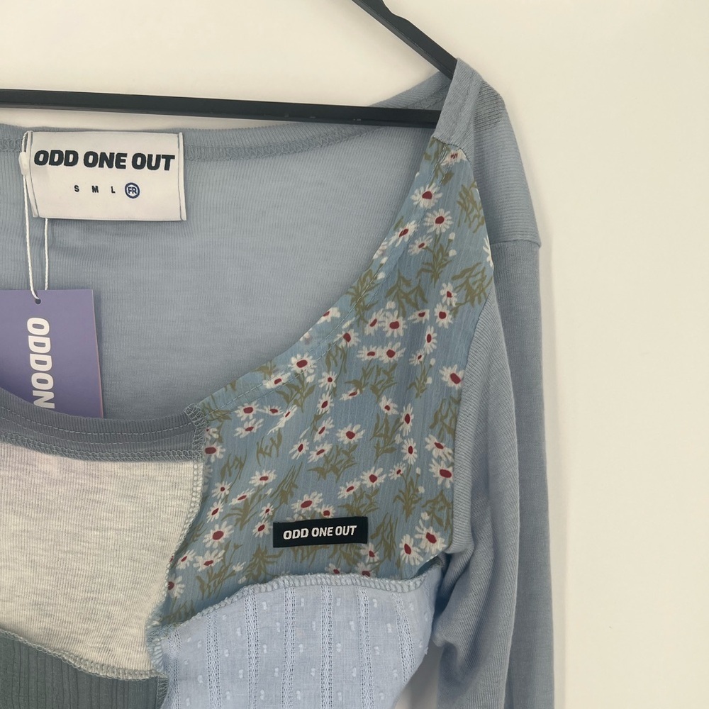 Odd One Out Patchwork Wool Blend Dainty Long Slee… - image 3